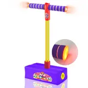 Catzon Foam Pogo Jumper Pogo Stick with Lights for Kids Ages 3 and up Outdoor Toys-Purple