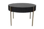 Willow & Silk 60cm Round Wooden Ribbed Coffee/Side Table Furniture Home Decor