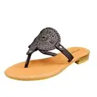 Pierre Dumas Rosetta-7 Black Fashion Slip On Womens Casual Open Toe Sandals