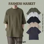 ☆LIMELIGHT☆ FARMERS MARKET 華夫格 拼接 大口袋 寬鬆 落肩 短T  素T 素TEE CITY