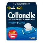 Cottonelle Fresh Care Flushable Wet Wipes 10 Flip-Top Packs (420 Total Wipes)