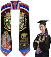 [SEAZUIIS] Graduation Stole Class of 2025 Graduation Sash Unisex Adults Graduation Satin Stoles 72"