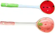 TIDTALEO 2Pcs Ceramic Dessert Spoons Unique Fruit Shaped Teaspoons for Ice Cream Cake Soup Elegant Household Cake Spoons Safe Lightweight Easy to Clean