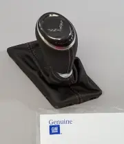 16-19 Corvette Suede W/ Spice Red Stitching Automatic Shift Knob And Boot NEW GM