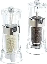 Peugeot 2/34573 Oslo Pepper and Salt Mill Set, Acrylic Metal Stainless Steel, Transparent
