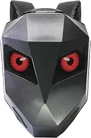 LED Knight Backpack, 48x48 Programmable Screen Motorcycle Backpack with Glowing Eyes, Water Proof Large Capacity 3D Hard Shell Cycling Helmet Backpack Built in Speakers