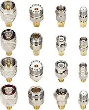 SMA Connector Kit in Adapter Standard SMA/BNC/UHF/N/F Male to Female Cable Connector Converter Converter Pack of 16