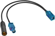 Car Antenna Splitter - FM AM Radio Adapter - Fakra Z to DIN - 6In