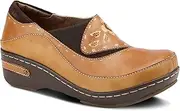 Spring Step L'Artiste Burbank Leather Clogs for Women | Designer Hand-Painted Slip-On Shoes | Ladies Casual Platform Clog