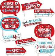 Big Dot of Happiness Photo Props Kit - 10-Piece Healthcare Professional Party Supplies - Decorative Photo Booth Props with Speech Bubbles and Arrow Signs for Celebrations - Nurse Appreciation Week