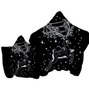 Sparkling Christmas Spirit Cute White Tailed Deer Towel with Hood