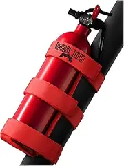 Badass Moto for Jeep Fire Extinguisher Mount, Fits Jeep Gladiator Fire Extinguisher Holder for Jeep Wrangler 1965-2024 JL JK JKU TJ CJ - No Tool Install for Roll Bar Jeep Accessories, Jeep Gifts, Red