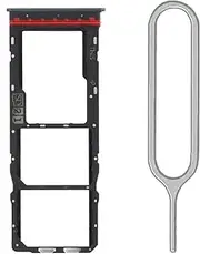 iReplaceParts SIM Tray Replacement Dual Sim Holder Slot Rubber Gasket With Sim Tray Ejector Tool For Motorola Moto E13 (Black)