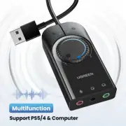 USB Audio Interface External Microphone Audio Adapter Soundcard For PC Laptop