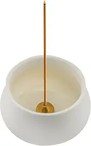 MrMrKura Ceramic Incense Holder for Sticks, Incense Burner Holder Incense Stick Holder Ash Catcher with Non-Slip Pads, Indoor Incense Holder for Unique Home Decor/Meditation/Yoga/Gift (White)