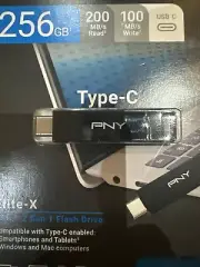 PNY Elite-X 256GB USB-C Flash Drive [3.2 Gen 1] OTG 200MB/s (P-FDI256ELTXC-GE)