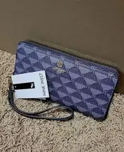 Nine West linnette Zip Around Wallet with Wristlet, Navy Logo