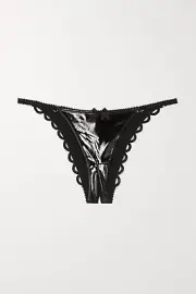 Agent Provocateur Zarya Black PVC Ouvert Brief AP4 Large NWT $150