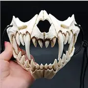 Halloween Mask Half Skull Mask Cosplay Costume Resin Mask Half Face Skull Scary Party Cosplay Mask Festival Skeleton Half Mask Werewolf Mask Animal Skeleton Mask Half-Face Mask Halloween Costume