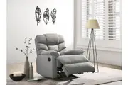 Rocking Recliner Chair Swing Glider Light Grey Fabric