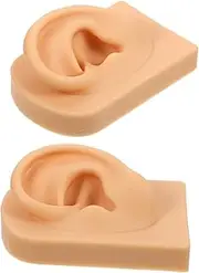 LIFKOME 1Set Ear Model for Piercing Practice Realistic Fake Human Ear Display for Jewelry Training for Students Professionals Left Right Ears Included