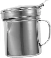 MOTHNUR Oil Filter Pot Oil Storage Container Ghee Container Grease Strainer Filter Grease Strainer Pot Silver Stainless Steel