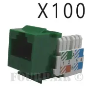 100x Pack Lot CAT6 Network RJ45 Port 110 Punch Down Keystone Snap-In Jack Green