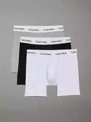 Calvin Klein 3 Pack Cotton Strech Boxer Briefs, Grey/White/Black, Small