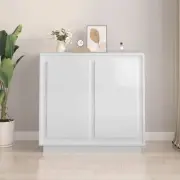Sideboard High Gloss White 80X34X75 Cm Engineered Wood