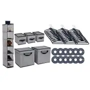 Nursery Bins and Shelf Storage Set Hangers Closet Organizer Baby Room Navy Blue