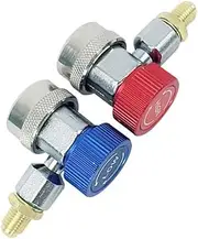1 Pair Full Copper Quick Connector Adapter for Car High Low Pressure Coupler with Detachable Design Easy Installation and Safe Operation for Automotive Air Conditioning Systems