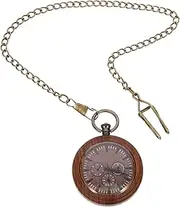 [DEARMAMY] Vintage Wooden Pocket Watch Appliance Cable Car Hanging Perfume Bottle Dangling Earrings Adjustable Waist Chain Car Diffuser Square Bottle Cable Winder Watches Bar Glass