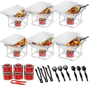 Alpha Living 6 Pack - Disposable Chafing Dish Buffet Set Welded Body Food War...