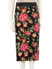 Floral Midi Elasticated Skirt