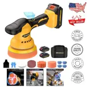 Powerful Cordless Car Buffer Polisher with 2 Batteries & Dual Action Design
