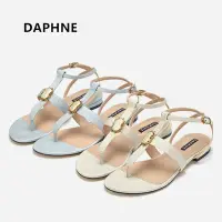 在飛比找Yahoo!奇摩拍賣優惠-Daphne/達芙妮正品夏季清涼中空夾腳丁字式扣帶平底女涼鞋