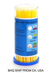 100 Pack Eyelash Extensions Disposable Micro Brushes (Yellow)