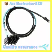 SFF-8482 Mini SAS 36P SFF-8087 to 4 Connectors With SATA Power Cable 3FT 1M