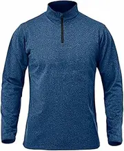 [HanzhuoLG] Men's QuickDrying Sports Fitness T Shirt 1/4 Zipper Design Outdoor Running Cycling Climbing Long Sleeve Tee XX-Large Sky Blue