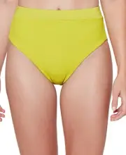 Sanctuary GRELLOW Sandbar Solids Banded High-Rise Ribbed Bikini Bottom, US Large