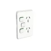 Clipsal Iconic Series Cover Frame - 3 Switches & 2 Sockets - 10A - Vertical - Vivid White - 3025VXC-VW