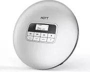 HOTT CD511 Portable CD Player Personal Compact CD Player w/ Headphones SILVER