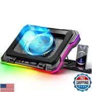 Laptop Cooling Pad Powerful Turbo Fan RGB Gaming Notebook Cooler, Moojay Lapt