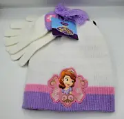 Disney Sofia The First Hat Gloves Scarf Girls Winter 3 Piece Set - One Size NWT