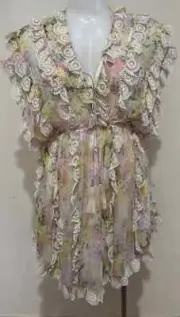 Zimmermann Valour Scallop Ruffle Dress, Floral, Size 1, BNWT