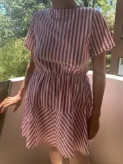 Atmos + Here Red and Cream Summer Dress