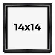14x14 Shadow Box Frame Black | 1.25 inches Deep Real Wood Contemporary Shadowbox