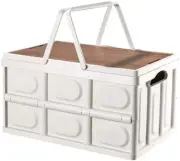 Picnic Basket with Table Plate Multifunctional Leak-Proof and Foldable Large Cap
