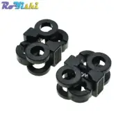 2 Hole 5.7mm Shoelace Plastic Buckles Cord Locks Toggle Stopper Black