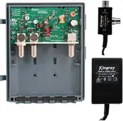 Kingray Wideband Dual Input VHF/UHF Masthead Antenna Amplifier Booster MHW35F + Power Supply PSK08